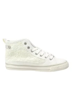 Mustang Pretty Ice White Lace High Top Trainers