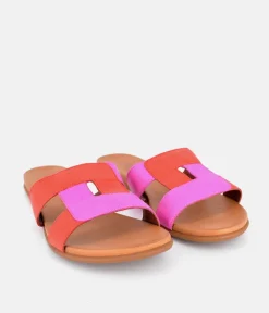 Mustang Pretty Pink/Red Slip On Sandals