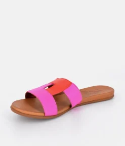 Mustang Pretty Pink/Red Slip On Sandals