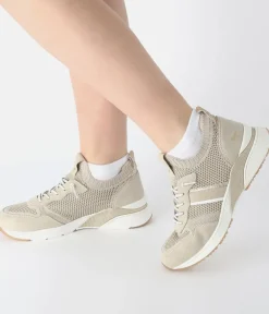 Mustang Sporty Beige Stretch Trainer