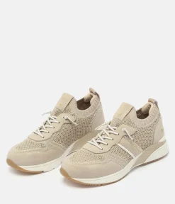 Mustang Sporty Beige Stretch Trainer