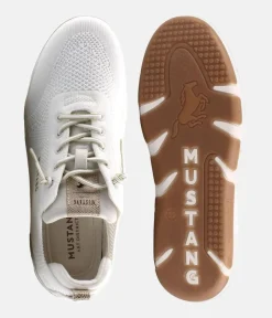 Mustang Sporty White Stretch Trainer