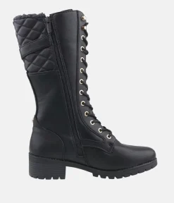 Mustang Stunning Quilted Black Midi Biker Boots