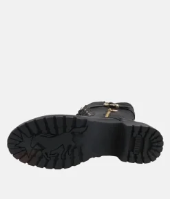 Mustang Stunning Quilted Black Midi Biker Boots