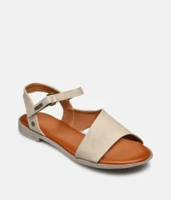 Mustang Stylish Beige Leather Sandals