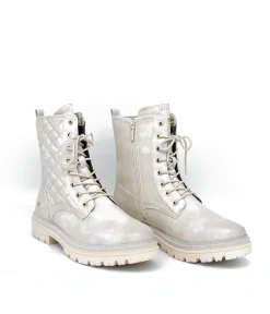 Mustang Stylish Beige Quilted Ankle Boots