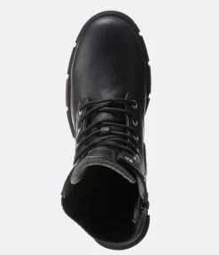 Mustang Stylish Black Combi Ankle Boots