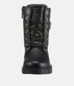 Mustang Stylish Black Combi Ankle Boots