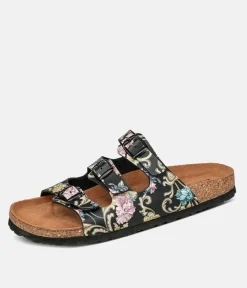 Mustang Stylish Black Floral Sandals