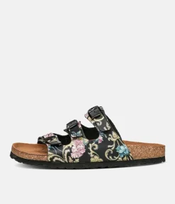 Mustang Stylish Black Floral Sandals
