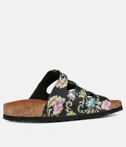 Mustang Stylish Black Floral Sandals