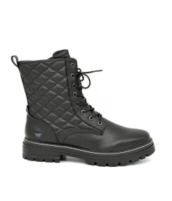 Mustang Stylish Black Quilted Ankle Boots