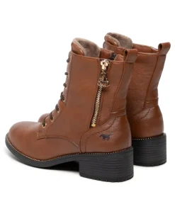 Mustang Stylish Cognac Ankle Boots