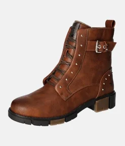 Mustang Stylish Cognac Combi Ankle Boots