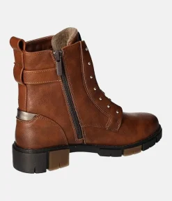 Mustang Stylish Cognac Combi Ankle Boots