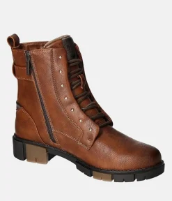 Mustang Stylish Cognac Combi Ankle Boots
