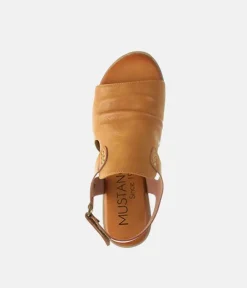 Mustang Stylish Cognac Leather Sandals