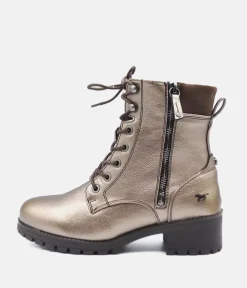 Mustang Stylish Metallic Ankle Boots