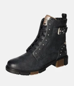 Mustang Stylish Navy Combi Ankle Boots