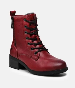 Mustang Stylish Red Ankle Boots
