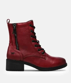 Mustang Stylish Red Ankle Boots