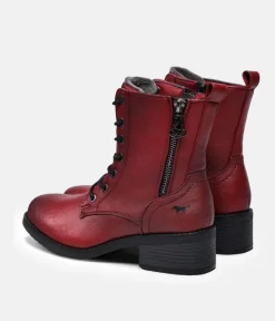 Mustang Stylish Red Ankle Boots