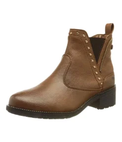 Mustang Stylish Studded Cognac Ankle Boots