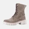 Mustang Taupe Platform Ankle Boots