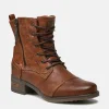 Mustang Versatile Cognac Lace Up Ankle Boots