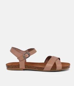 Mustang Versatile Taupe Leather Sandals