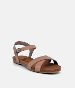 Mustang Versatile Taupe Leather Sandals
