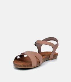 Mustang Versatile Taupe Leather Sandals