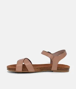 Mustang Versatile Taupe Leather Sandals