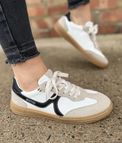 Mustang White Multi Low Top Gum Sole Trainer