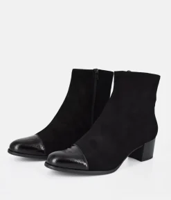 PieSanto Chic Black Suede Ankle Boots