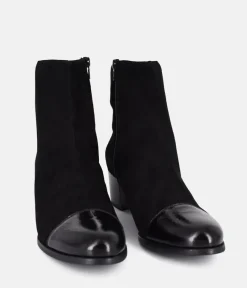 PieSanto Chic Black Suede Ankle Boots