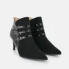 PieSanto Chic Wide Fit Black Buckle Ankle Boots