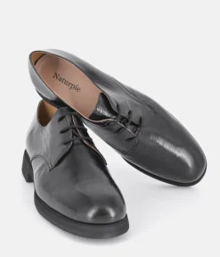 PieSanto Deluxe Black Lace Up Leather Shoes