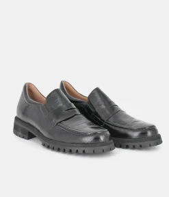 PieSanto Deluxe Black Leather Loafers