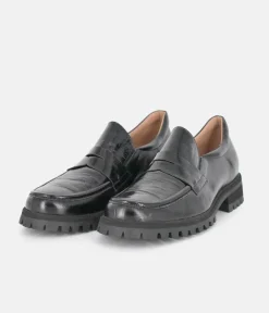 PieSanto Deluxe Black Leather Loafers