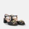 PieSanto Dressy Black Block Heel Sandals