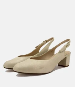 PieSanto Dressy Gold Shimmer Slingback Heels