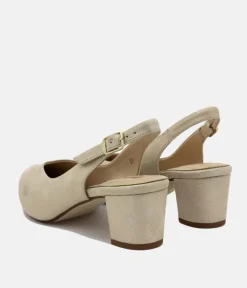 PieSanto Dressy Gold Shimmer Slingback Heels