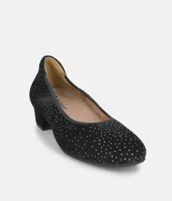 PieSanto Dressy Low Block Suede Heels