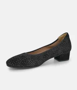 PieSanto Dressy Low Block Suede Heels