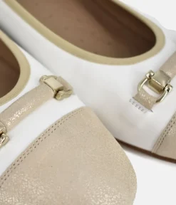 PieSanto Elegant Gold/White Combi Block Heels