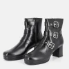 PieSanto Fabulous Black Buckle Ankle Boots