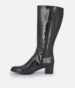 PieSanto Fabulous Black Leather Long Boots