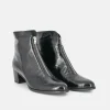 PieSanto Fabulous Front Zip Patent Ankle Boots