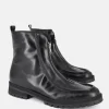 PieSanto Fabulous Front Zip Leather Ankle Boots